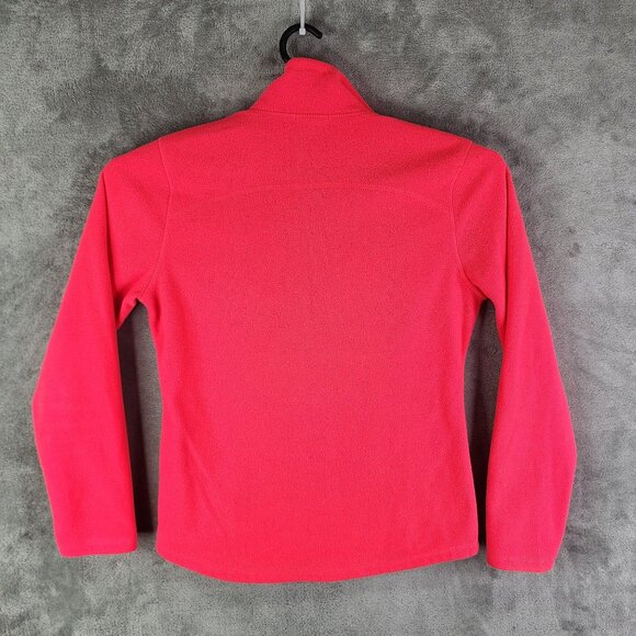 Womens Neon Red Old Navy Fleece Jacket Full Zip Mock Neck Long Sleeve Size M - Picture 9 of 12